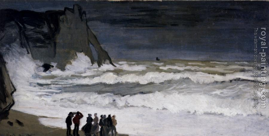 Claude Oscar Monet : Rough Sea At Etretat